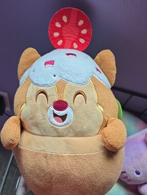Plush Sweets Character Toy - Blue & Brown Cute Snack Plush